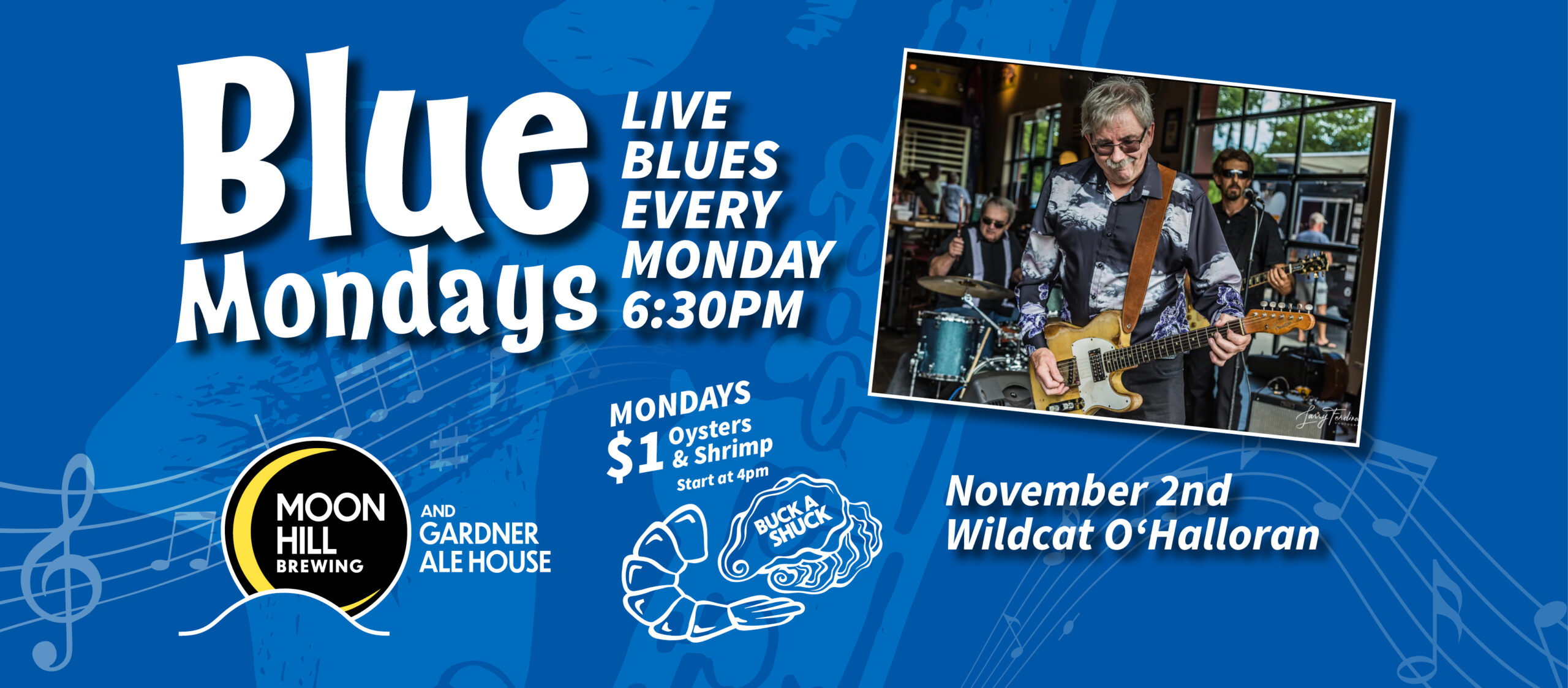 Blue Monday w/ Wildcat O'Halloran - Live Blues $1 Oysters & Shrimp Every Monday